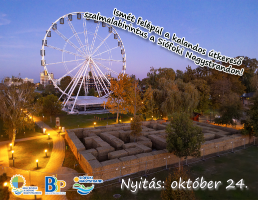 Szalmalabirintus a Siófoki Nagystrandon