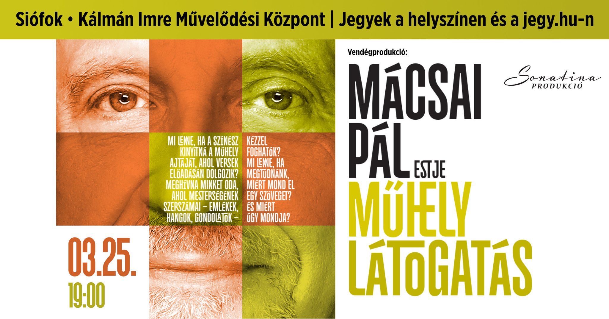 Vendégprodukció : Műhelylátogatás - Mácsai Pál estje