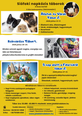 Siófoki napközis táborok - 5 nap alatt a Föld körül 2. napközis tábor