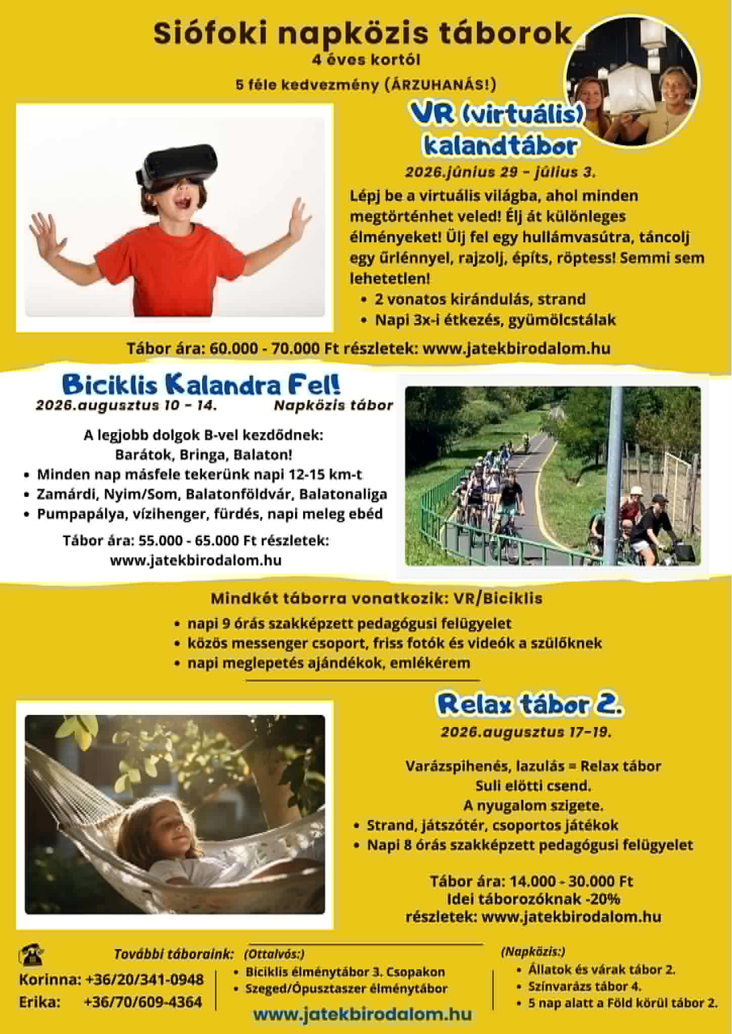 Siófoki napközis táborok - Relax 2. napközis tábor