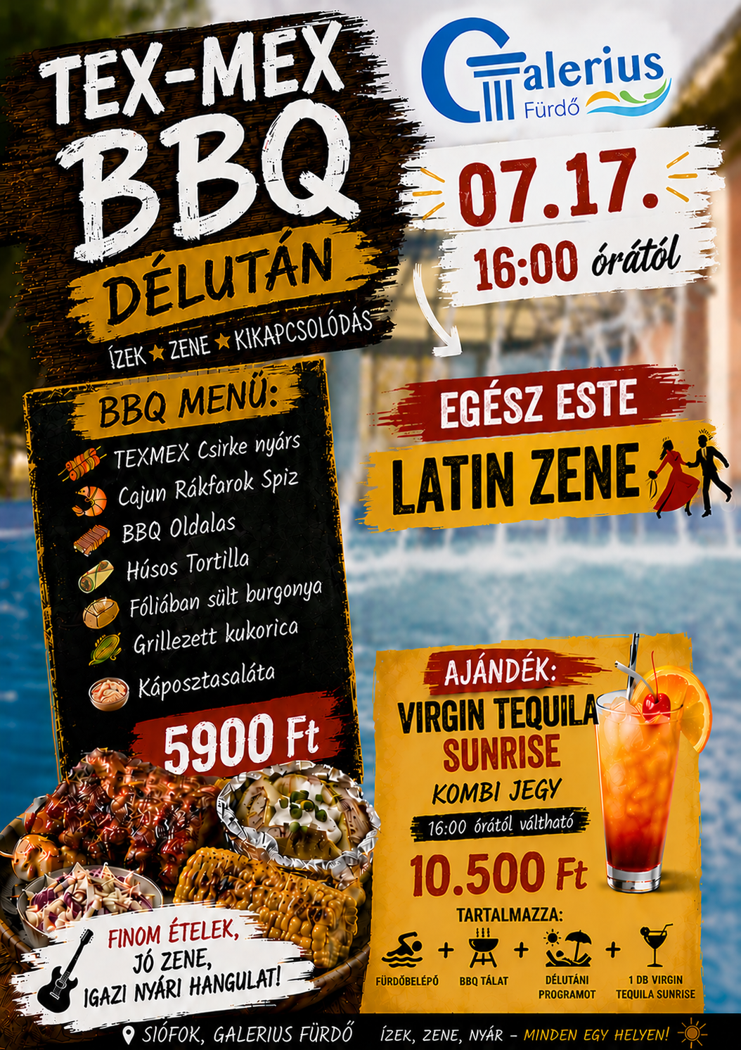 Tex-Mex BBQ délután a Galerius Fürdőben!