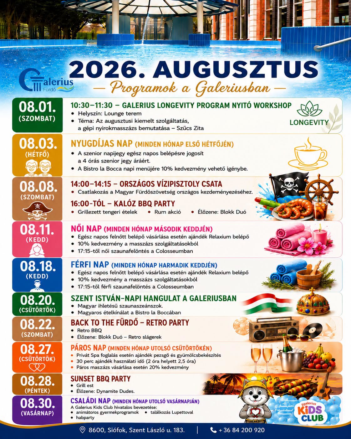 Galerius Augusztusi programajánló