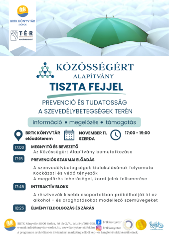 Tiszta fejjel – prevenció és tudatosság a szenvedélybetegségek terén