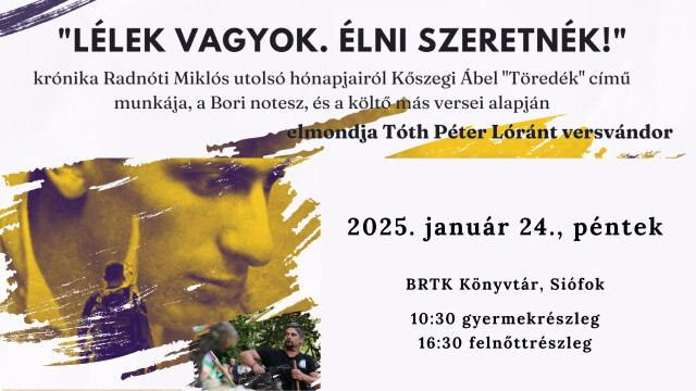 "Lélek vagyok. Élni szeretnék!" - Tóth Péter Lóránt versvándor estje