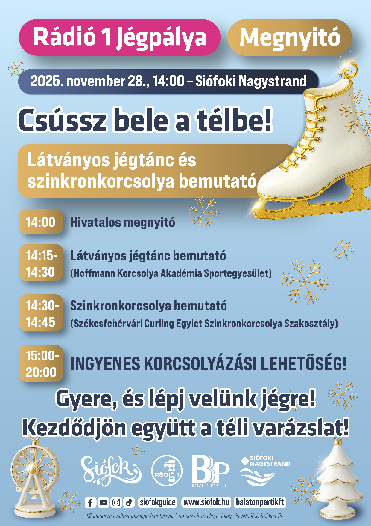 Pénteken nyit a jégpálya!