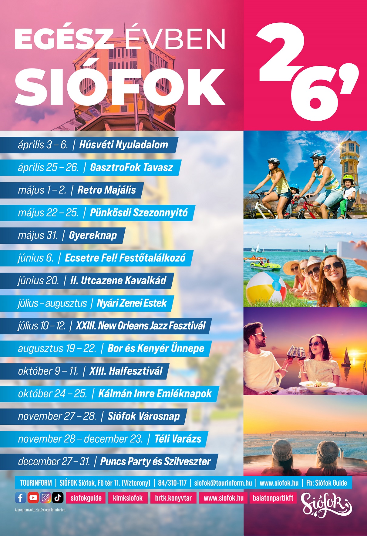 Siófoki rendezvények 2026-ban